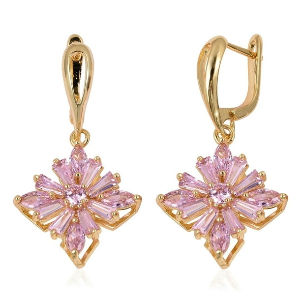 Clip On Earrings Flower Earrings Cubic Zirconia Stylish Dangle Delicate White Gold Plated Classic Gift Clip On Earrings Flower Earrings Cubic Zirconia Stylish Dangle Delicate White Gold Plated Classic Gift
